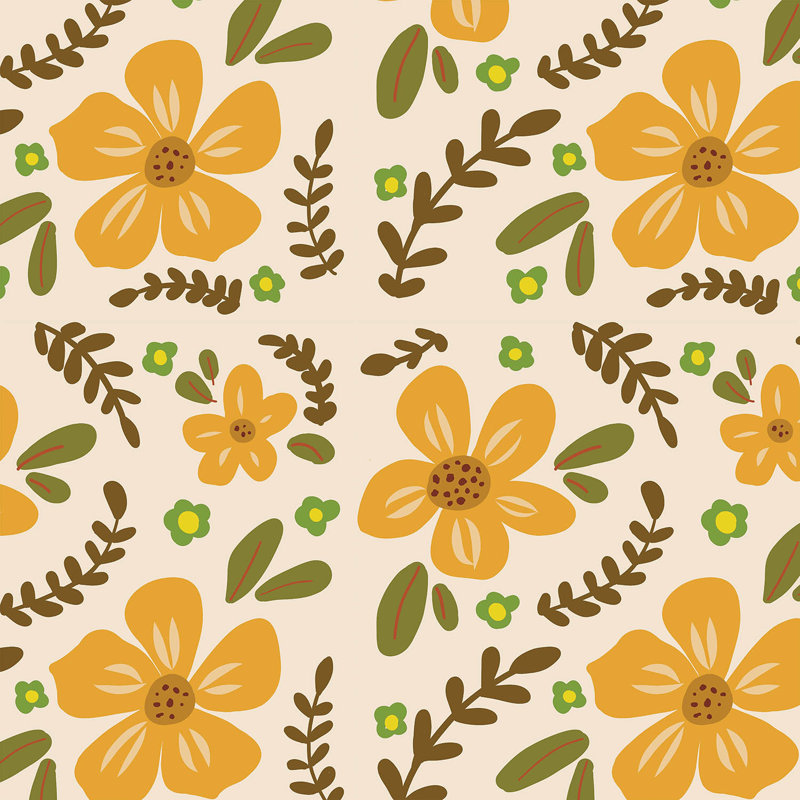 Ensemble de housse de couette en microfibre DiaNoche par Nika Martinez - Mid Century Florals 2