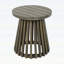 Table d'appoint d'extérieur en bois d'acacia pour le patio, table basse ronde avec finition grise pour la cour et le balcon