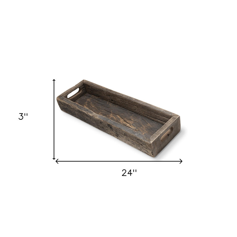 Plateau de service en bois Jake, Brun, H 3 po x l 24 po x P 7 po