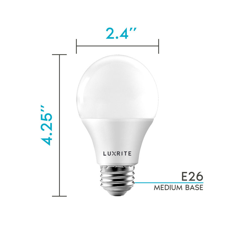 A19 LED, Dimmable Light Bulb, E26/Medium (Standard) Base, 2700K, 9