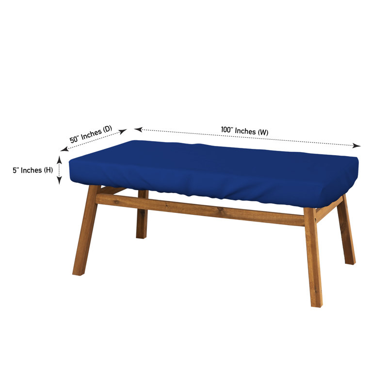 Couvercle de table rectangulaire pour patio, H 5 po x l 100 po x P 50 po, Bleu