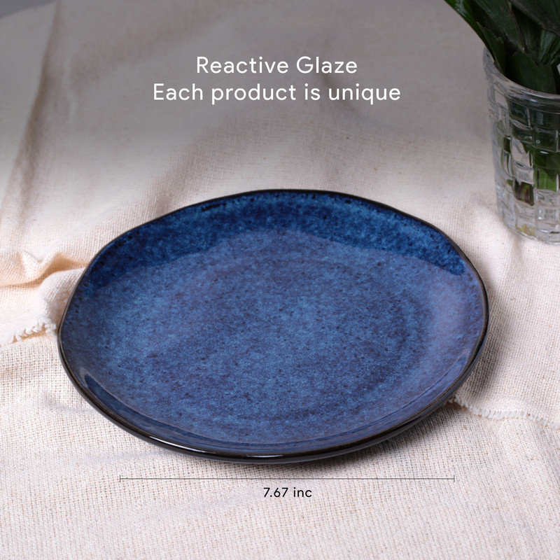 Assiette à apéritif en grès biologique denim, 7,6 po (ensemble de 6)