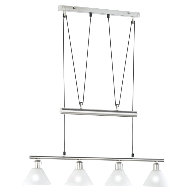 Tournay 4 - Light Kitchen Island Pendant, White, Silver