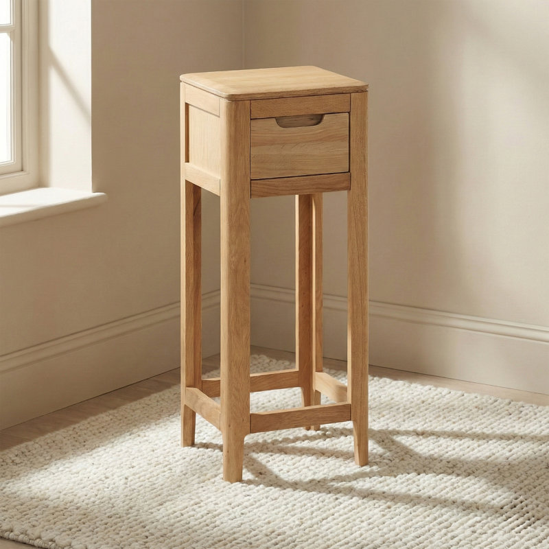 Remi Solid Wood Plant Table 1 Tier, Oak
