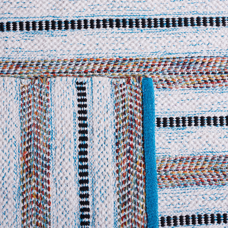 Gavankar Flat Weave Cotton Striped Rug, Runner 2'3" x 9'