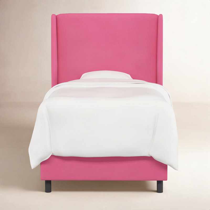 Lit tapissier Tilly, Simple, Hot Pink Performance Microsuede