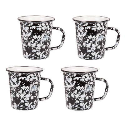 Set of 4 Solid Red Latte Mugs