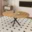 Table de salle à manger extensible ronde pour 2 à 6 personnes, table extensible avec base en acier au carbone, mobilier de salle à manger moderne peu encombrant