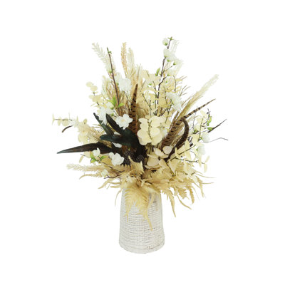 Eucalyptus and Fern Arranged in Decorative Ceramic Vase