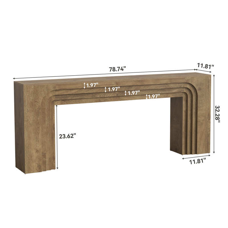 Console extra longue 78,74 po, grande table d'entrée