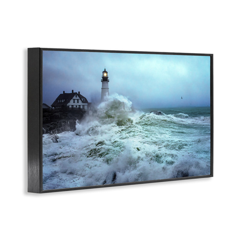 «Tall Splashing Waves», art de la giclée encadrée par Rick Berk, H 20 po x l 30 po, Giclée encadrée noir minuit