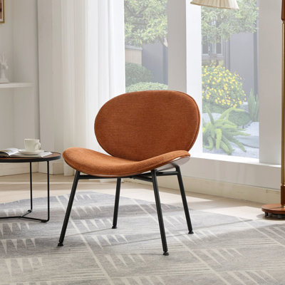 Siège d'appoint noyer et orange - s'harmonise avec divers styles Le tissu confortable Sw1871og s'adapte à la décoration