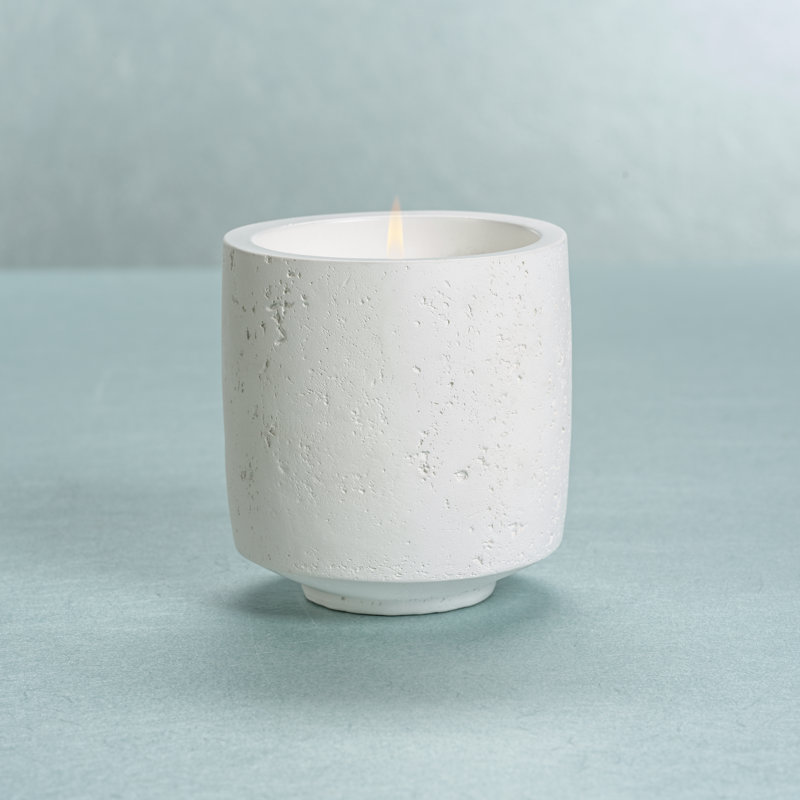 Fresh Scented Jar Candle with Concrete Holder