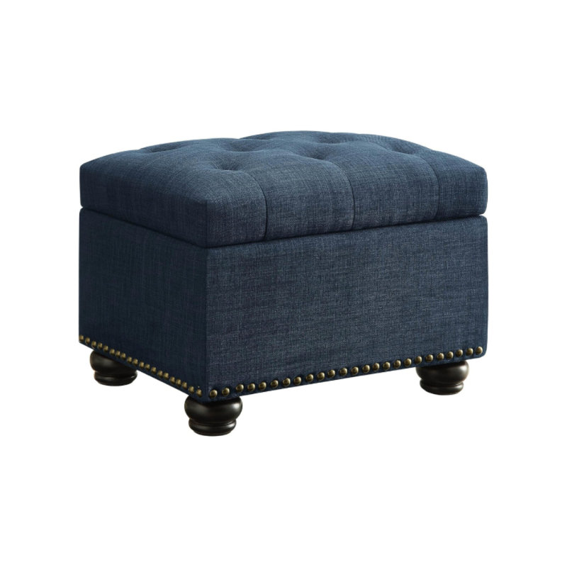 CLASSIC BUTTON-TUFTED FOOTSTOOL WITH STORAGE