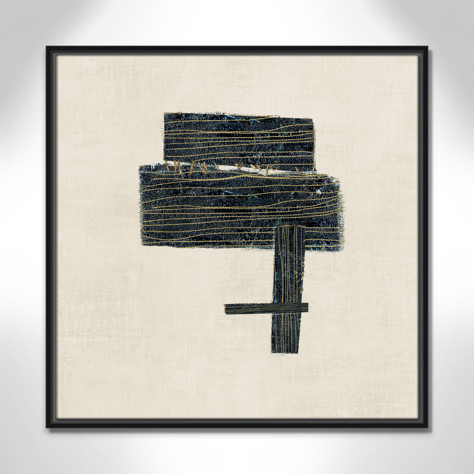 Stiched I Print by , 25.5" H x 25.5" W, Black