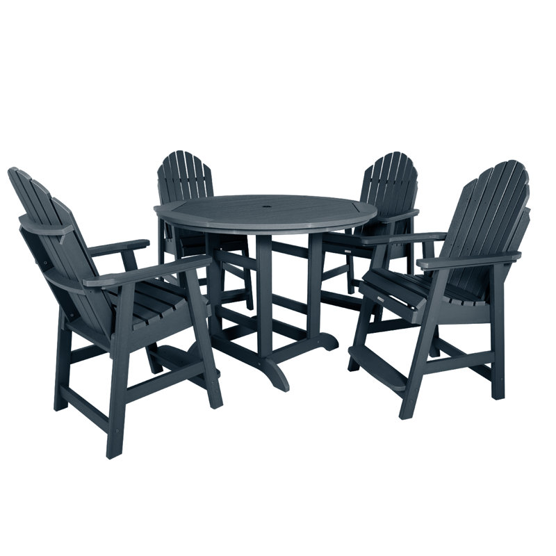 Anette 4-Person 48" Round, Counter-Height Dining Set, Federal Blue