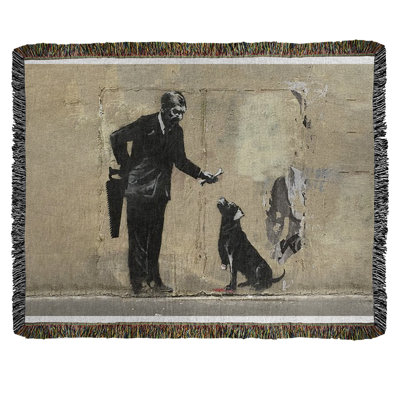 Banksy Graffiti Hand Woven Throw Blanket