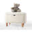 Stylish Scandinavian Pouffe, White Faux Fur, 24.0 x 15.7 x 14.6 inches | 100% Faux Fur with Wooden Legs | 35 DNS Orthopedic Sponge, 2.4 inches Thick | Perfect for Modern Living Rooms & Cozy Spaces