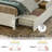 Livia King Bed Frame with 2 Underbed Drawers, Modern Platform Bed with Charging Station & LED Light, Storage Headboard with 2 Bedside Drawers & Open Bookcase Shelves, White-2052349840-2069068978