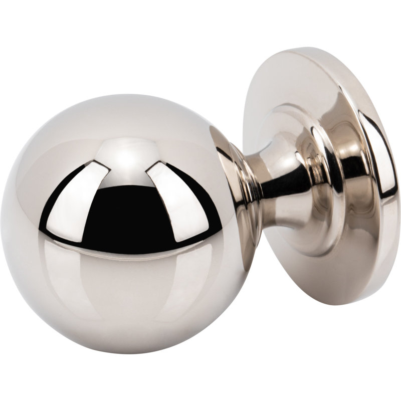 Divina 1 1/8" Diameter Round Smooth Knob, Brushed Satin Nickel