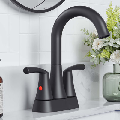 Centerset 2-Handle Bathroom Sink Faucet With Drain Assembly