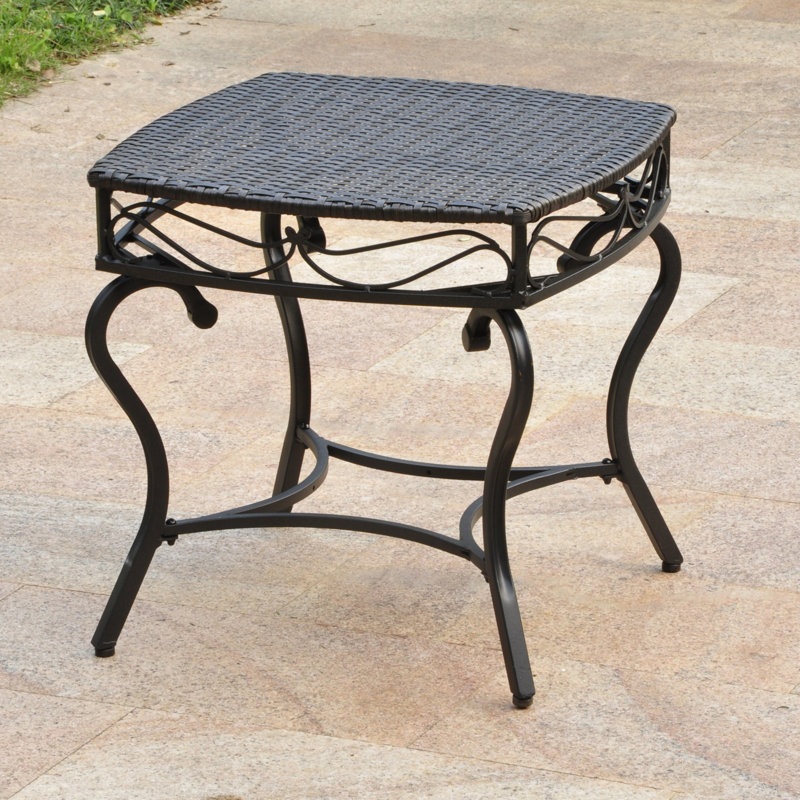 Arvi Square Metal Outdoor Side Table , in. W 22'' in. D, Black Antique