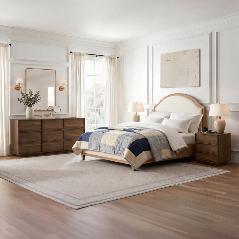 Ensemble de chambre à coucher 3 pièces (ensemble de 2 commodes à 9 tiroirs et table de chevet à 3 tiroirs)