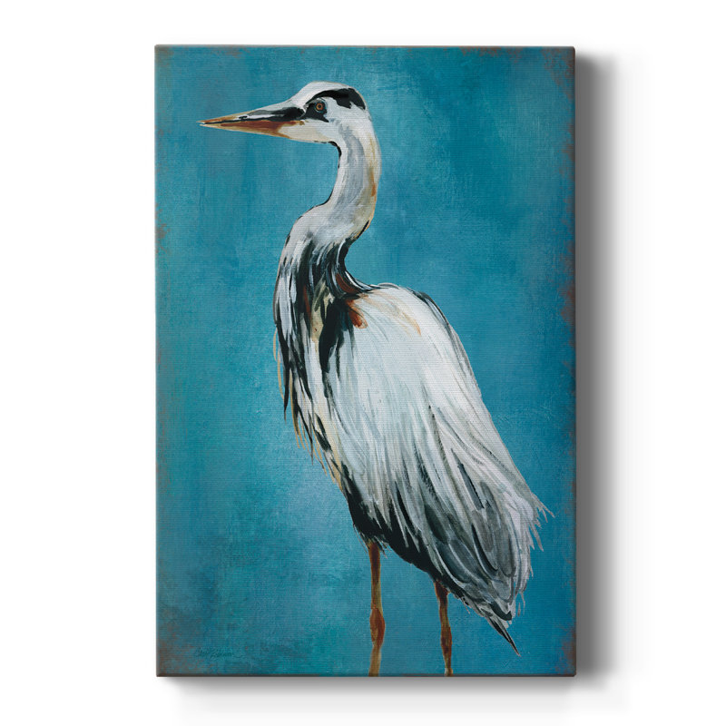 Grand héron bleu - galerie sur mesure, H 27 po x l 18 po