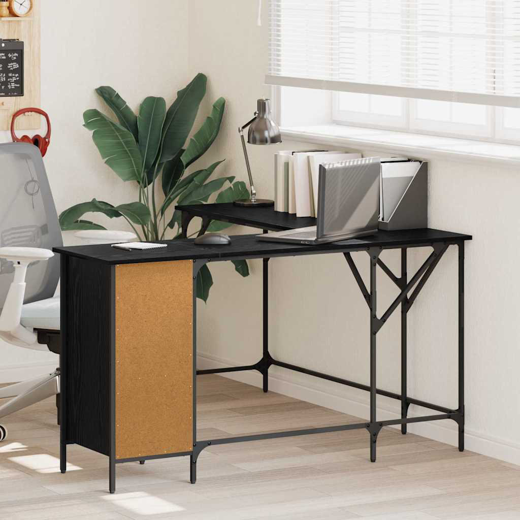 L-Shaped Metal Base Computer Desk