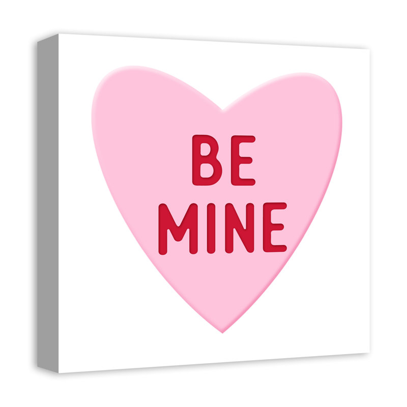 « be mine de bonbons cœur »-impression sur toile tendue, H 16 po x l 16 po x P 1,25 po