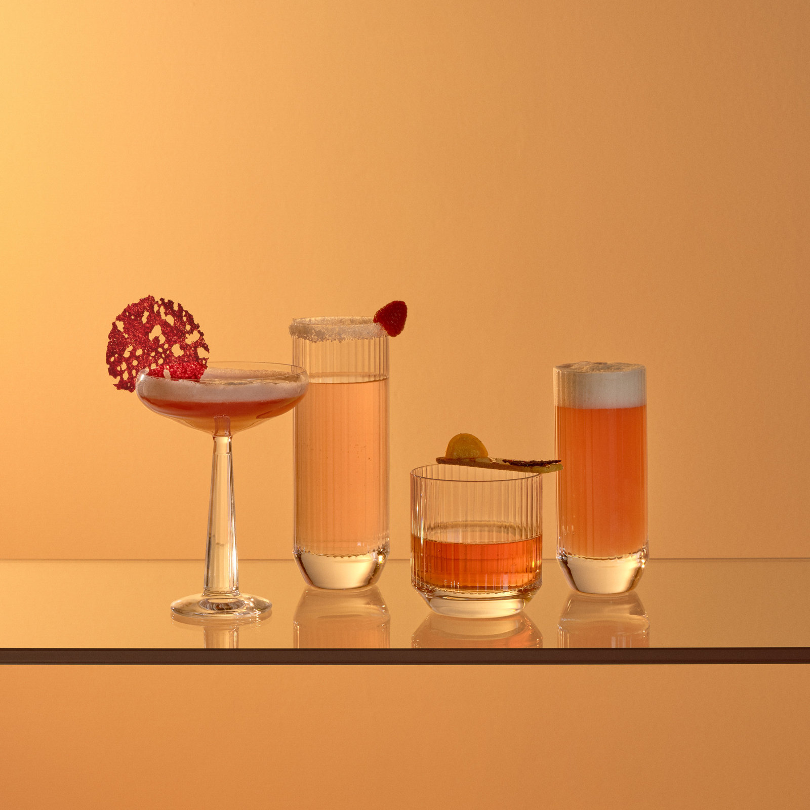 Big Top Ribbed Crystal Highball Glass, 11.5 Oz