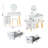 Dressing Table with LED Lights Glass Top Dressing Table with Extendable Side Table 5 Drawers Dressing Table with Mirror and Stool for Bedroom