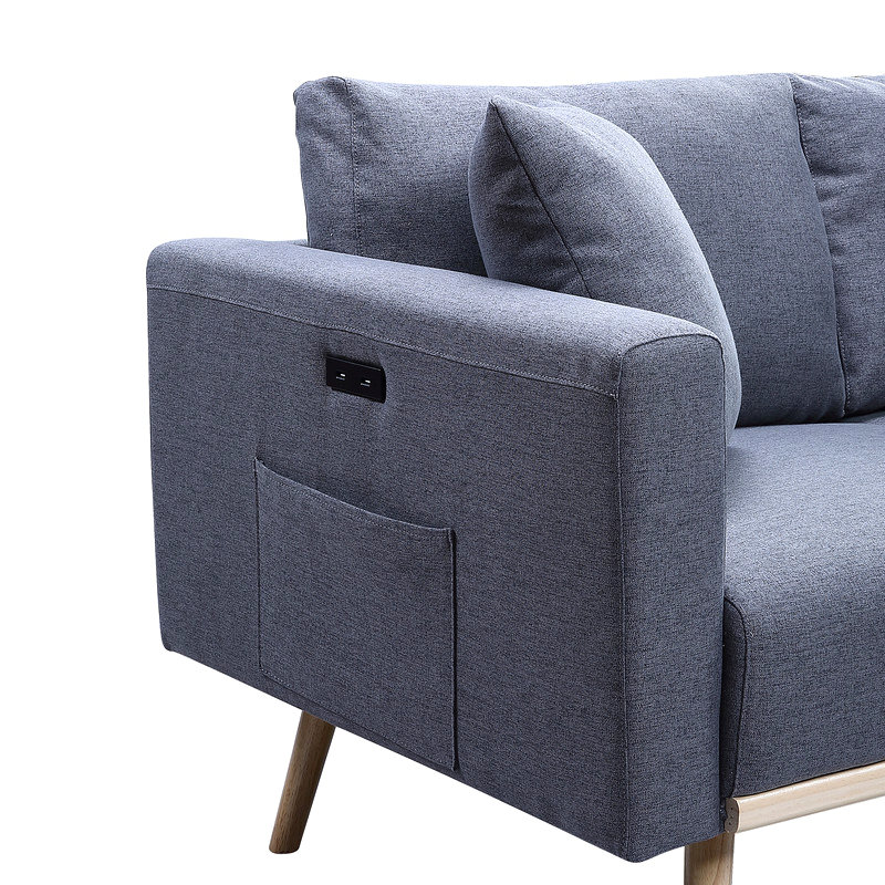 Causeuse Easton en lin et tissu gris foncé