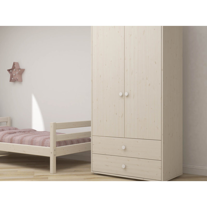 Classic 2 Door Wardrobe, Cream/White
