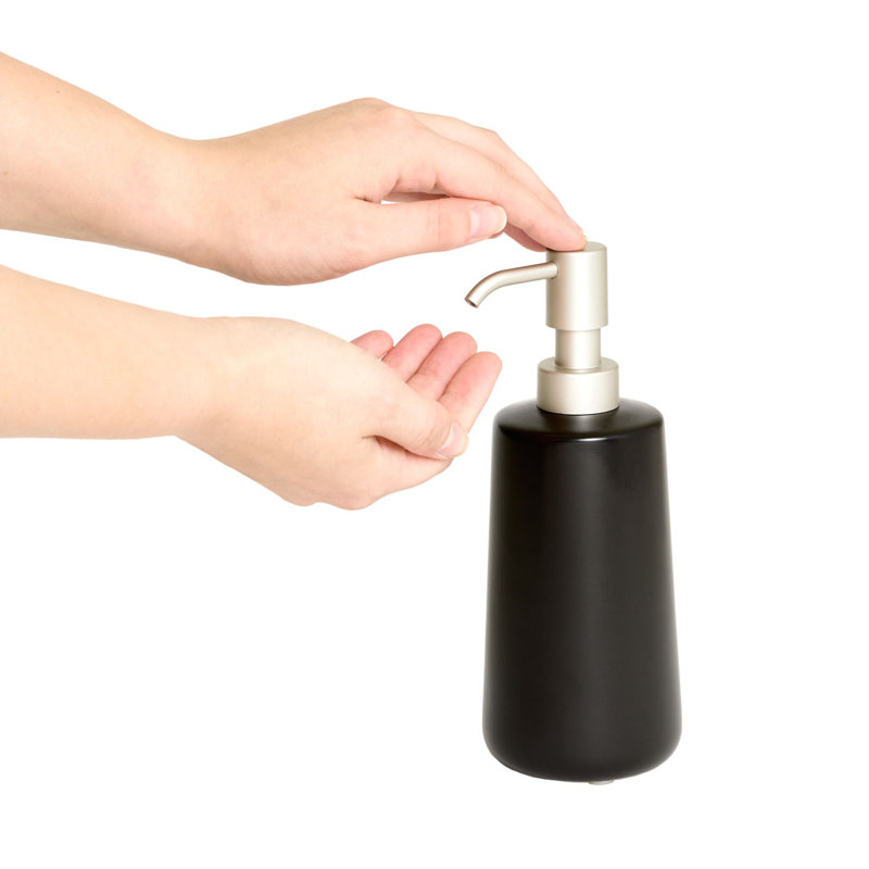 Distributeur de savon haut rechargeable iDesign Eco Vanity, Noir mat