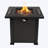 Steel Outdoor Fire Pit Table, Square Propane Fire Pits With Lid & Rocks