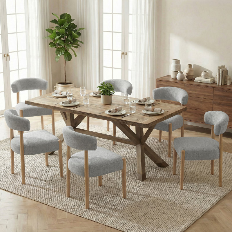 19.1'' H Upholstered Side Dining Chair (Set Of 6), Gray