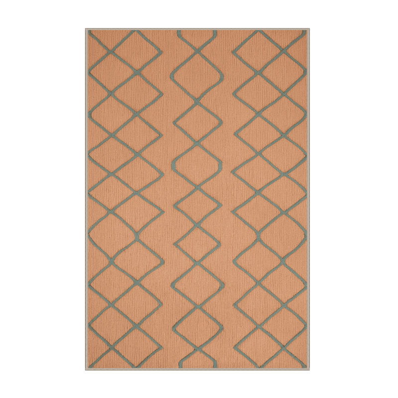 Tapis brun treillis lavable à la machine, Rectangle 5 pi x 7 pi