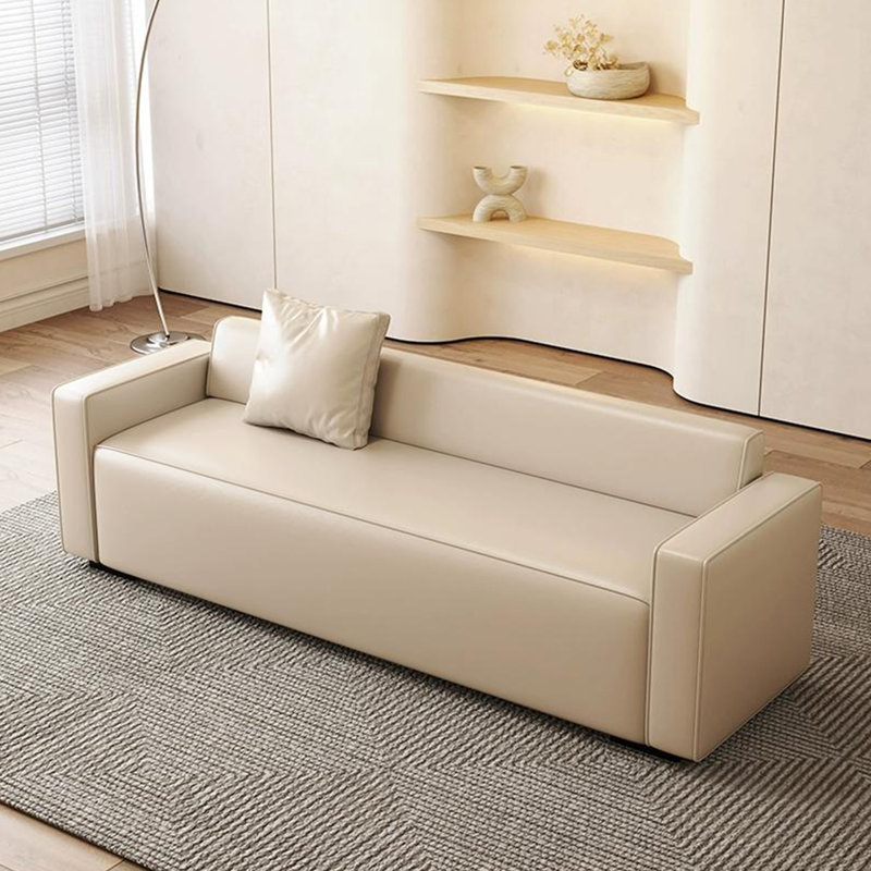 Beige Upholstered Bench, 23.62"H x 55.12"W x 21.65"D, Beige