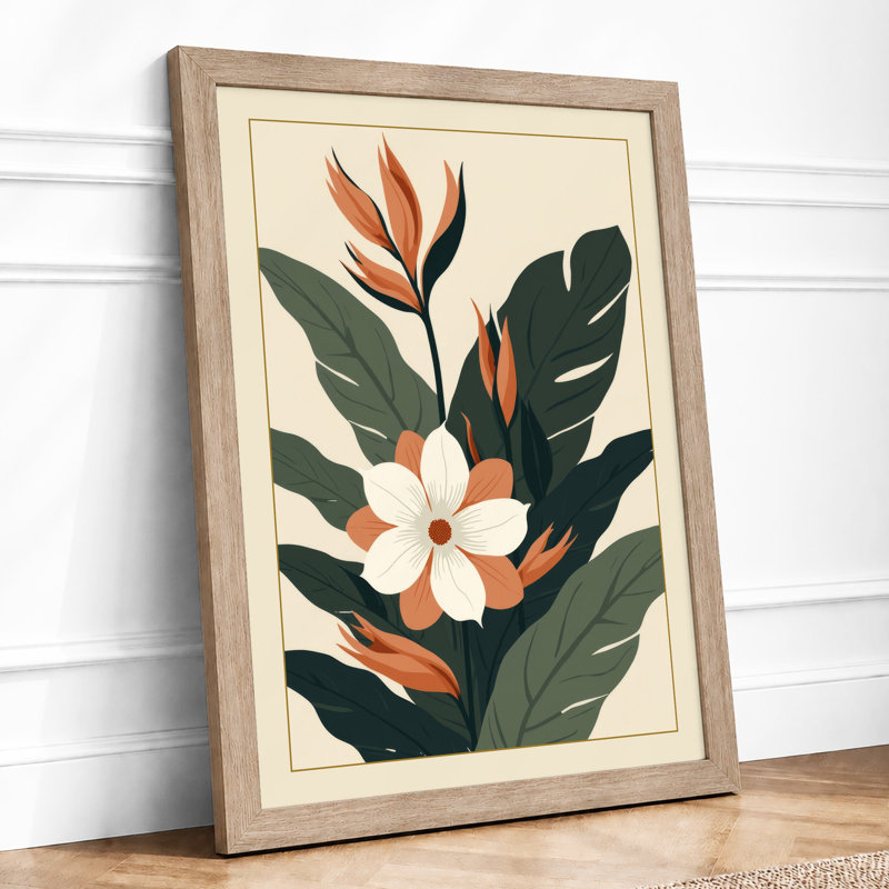 Flowering Study Botanical - Framed Print, Oak, A4 - 29.7 x 21.0 cm