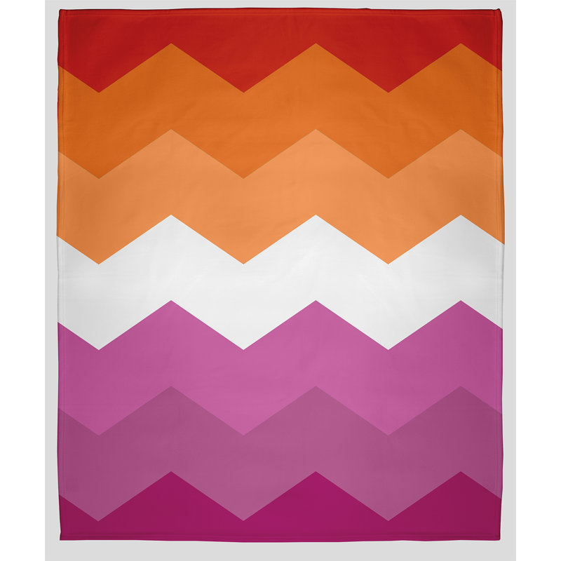 Plain Weave / Muslin Throw Blanket, Throw, Orange/White/Pink