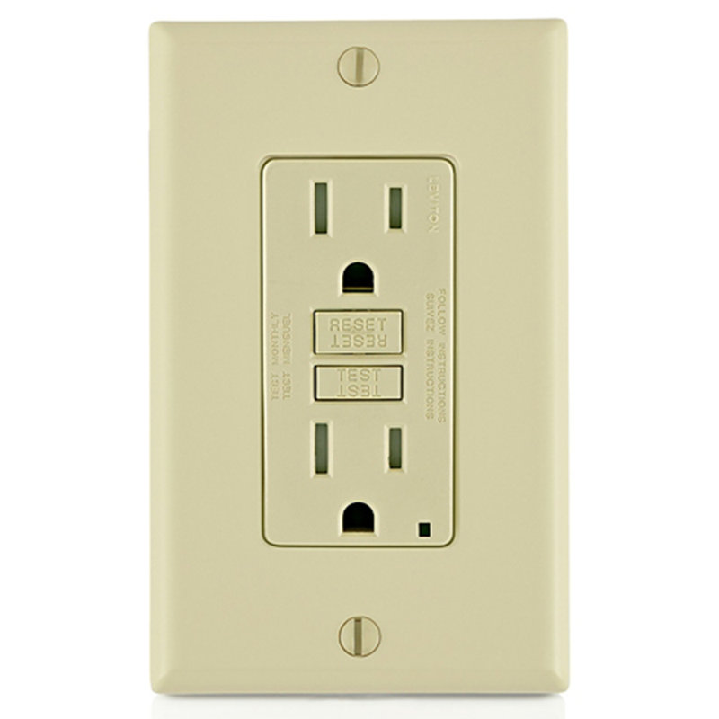 Leviton SmartlockPro 15 Amp 125 Volt Duplex Ivory GFCI Outlet 5-15R 1 Pack