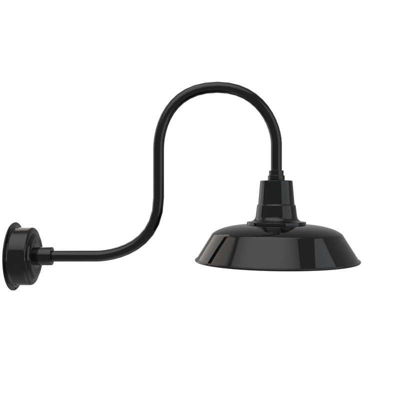 Luminaire de grange d'extérieur à DEL Haleigh, H 9 po x l 16 po x P 17 po, Noir