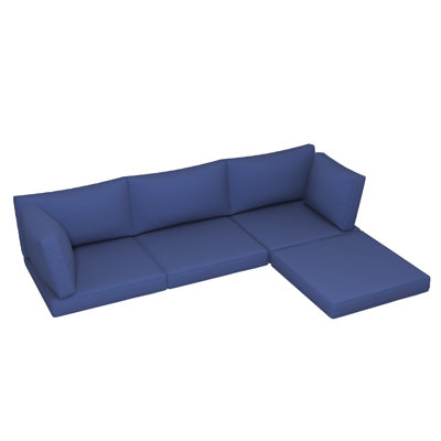 Coussins d'extérieur à siège profond améliorés de 3,5 po pour meubles de patio, remplacement imperméable et résistant à la décoloration pour canapé modulaire de patio à 4 places avec 5 coussins