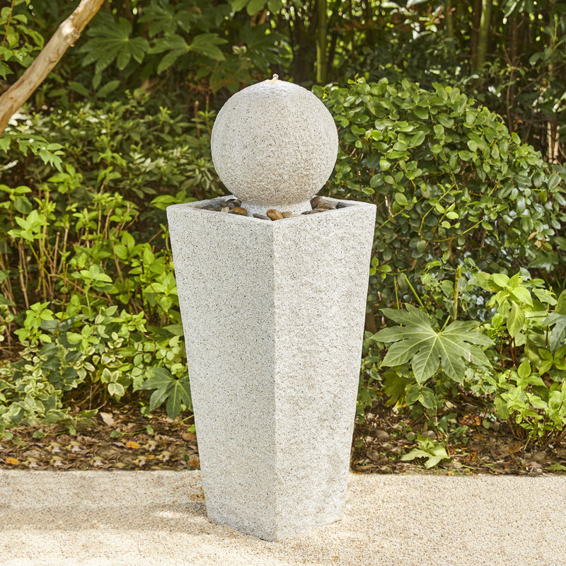 Fontaine Ayita en résine avec lumière, Blanc