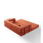 Lit en velours côtelé orange à 3 places avec structure de forme fixe, coussin cylindrique, canapé de plancher pour le salon, mousse à mémoire de forme douce, dossier coussiné, salon à délicatesse, accoudoirs carrés à haute densité, décontracté
