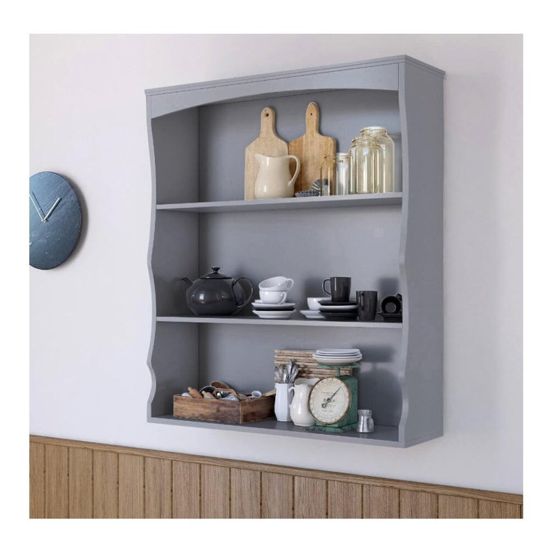 Cavazos 3 Tier Wall Mounted Shelf, Grey