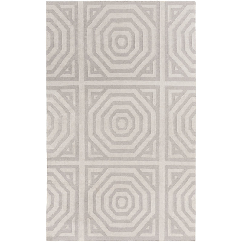 Geometric Area Rug in Gray, Rectangle 2' x 3'