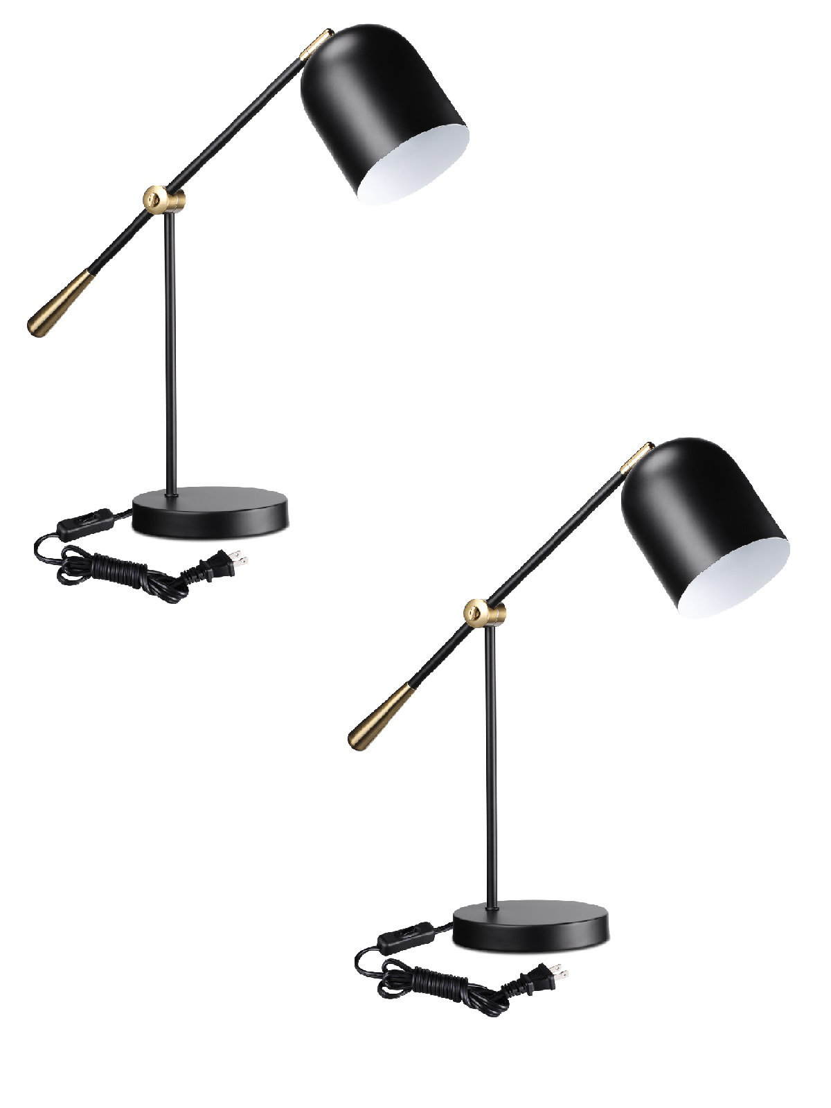 Ebern Designs Sollis Aesthetic Metal Table Lamp, E26 Base, Adjustable ...