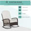 Chaise berçante d'extérieur en osier avec siège large Outsunny